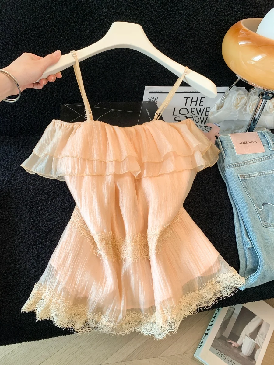 Chic Orange Sash Lace Trim Short Sleeve Women's Shirt Summer New Style Shoulder Bared Elegantly Pleated Hemline Chiffon Top
Chic Orange Sash Lace Trim Short Sleeve Women's Shirt Summer New Style Shoulder Bared Elegantly Pleated Hemline Chiffon Top