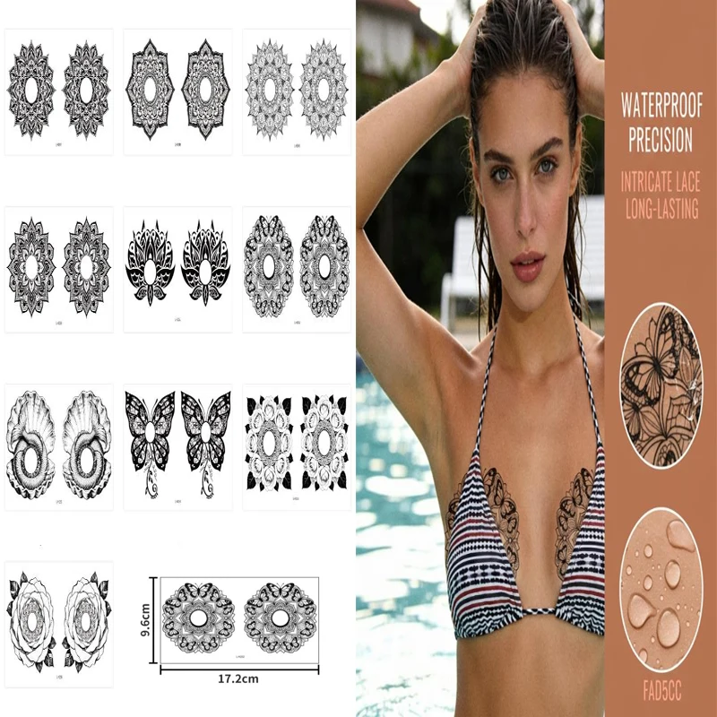 Sexy Chest Tattoo Stickers 10 Sheets Mandala Butterfly Design Temporary Body Decal For Women Adults Club Dancing Festival
Sexy Chest Tattoo Stickers 10 Sheets Mandala Butterfly Design Temporary Body Decal For Women Adults Club Dancing Festival