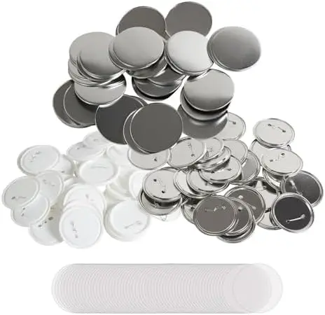 Button Badge Parts - 500 Sets Pin Back Buttons for Button Maker Machine, Metal & Plastic DIY Craft Supplies
Button Badge Parts - 500 Sets Pin Back Buttons for Button Maker Machine, Metal & Plastic DIY Craft Supplies