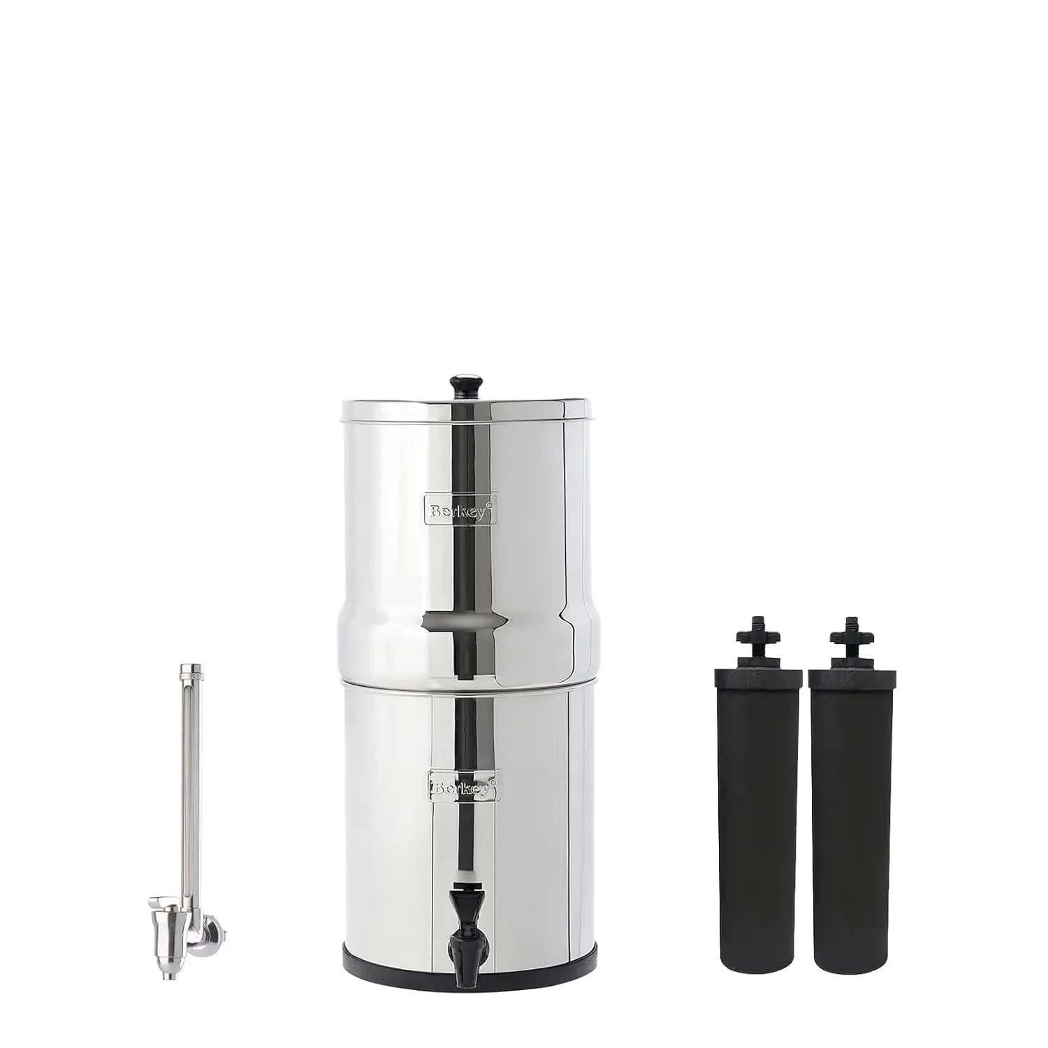 Big Gravity-Fed Water Filter System with 2 Black Elements Plus Deluxe 7" Stainless Steel Water View Spigot
Big Gravity-Fed Water Filter System with 2 Black Elements Plus Deluxe 7" Stainless Steel Water View Spigot