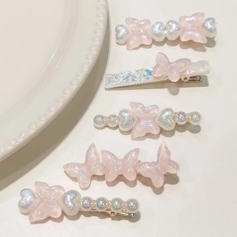 Spring New Butterfly Heart Hair Clips Sweet Fairy Wand Side Duckbill Clamps Resin Bangs Pins Premium Hair Accessories for Women
Spring New Butterfly Heart Hair Clips Sweet Fairy Wand Side Duckbill Clamps Resin Bangs Pins Premium Hair Accessories for Women