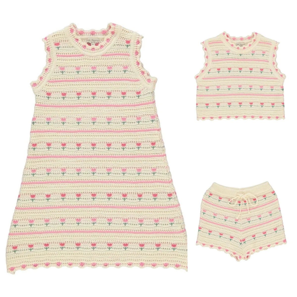 Knitted Dress Girl Clothes 2025 Summer New Flower Knitted Hollow Top Shorts Set Baby Girl Cotton Children's Clothing
Knitted Dress Girl Clothes 2025 Summer New Flower Knitted Hollow Top Shorts Set Baby Girl Cotton Children's Clothing