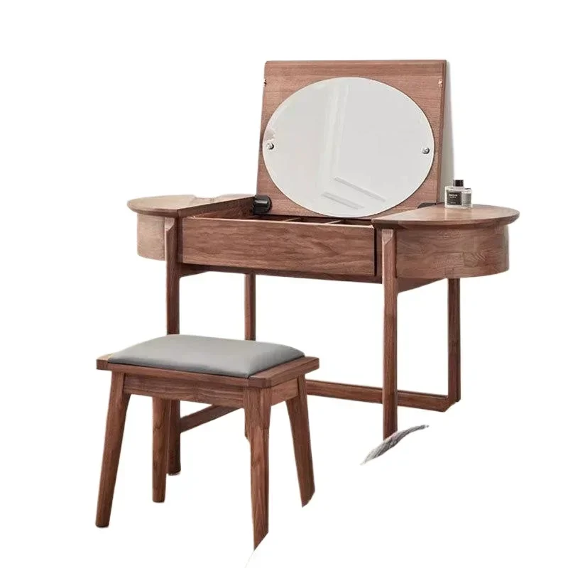 Italian minimalist North American black walnut dresser solid wood bedroom full flip makeup table
Italian minimalist North American black walnut dresser solid wood bedroom full flip makeup table