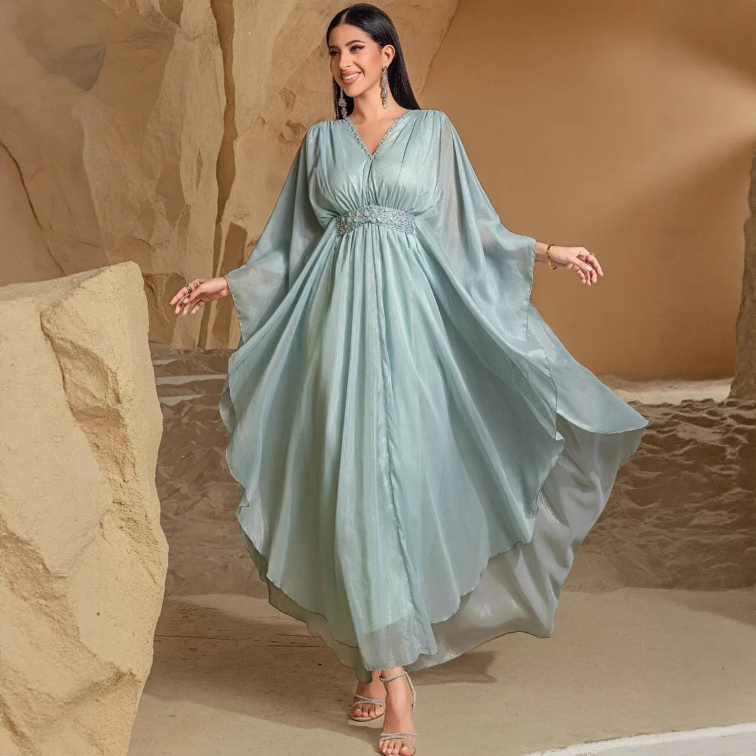 New Ramadan Arab Dubai Mint Green Handmade Beaded Robe Muslim Women's Luxury Fashion Style Travel Photo Dress
New Ramadan Arab Dubai Mint Green Handmade Beaded Robe Muslim Women's Luxury Fashion Style Travel Photo Dress