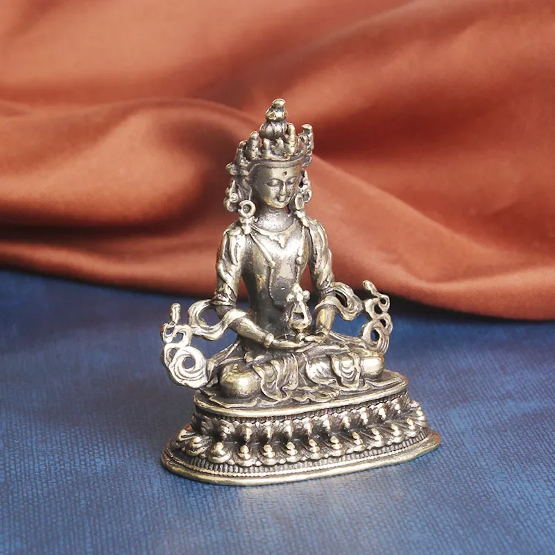 Retro brass longevity Buddha tabletop ornament, religious offering Buddha statue
Retro brass longevity Buddha tabletop ornament, religious offering Buddha statue