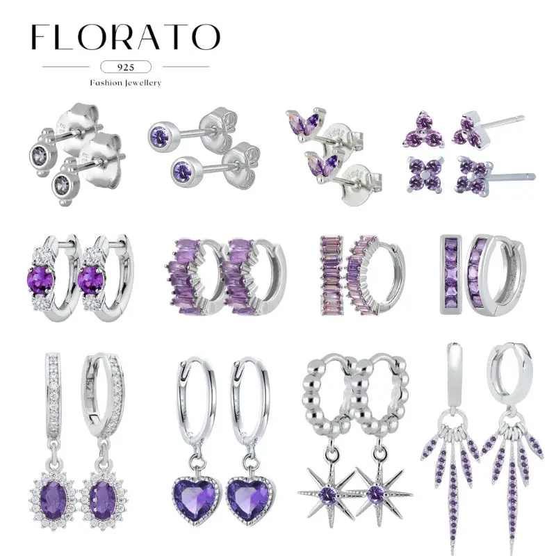 925 Sterling Silver Ear Needle Purple Zircon Silver Earrings For Women Luxury Crystal CZ Earrings Fashion Party Jewelry Gifts
925 Sterling Silver Ear Needle Purple Zircon Silver Earrings For Women Luxury Crystal CZ Earrings Fashion Party Jewelry Gifts
