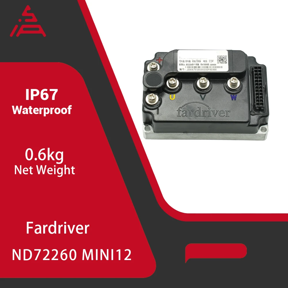 Fardriver ND72260 MiNi12 72V 260A BLDC Hall Sensor Programmable Small Controller For 1500W Electric Motorcycle Scooter
Fardriver ND72260 MiNi12 72V 260A BLDC Hall Sensor Programmable Small Controller For 1500W Electric Motorcycle Scooter
