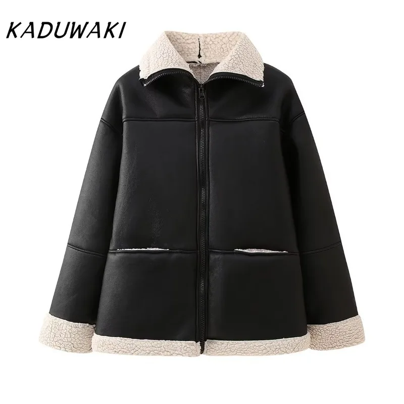 KADUWAKI Fashion Streetwear Retro Loose Black PU Faux Leather Jackets Spring Autumn Lady Vintage Zipper Coats Moto Biker Outwear
KADUWAKI Fashion Streetwear Retro Loose Black PU Faux Leather Jackets Spring Autumn Lady Vintage Zipper Coats Moto Biker Outwear