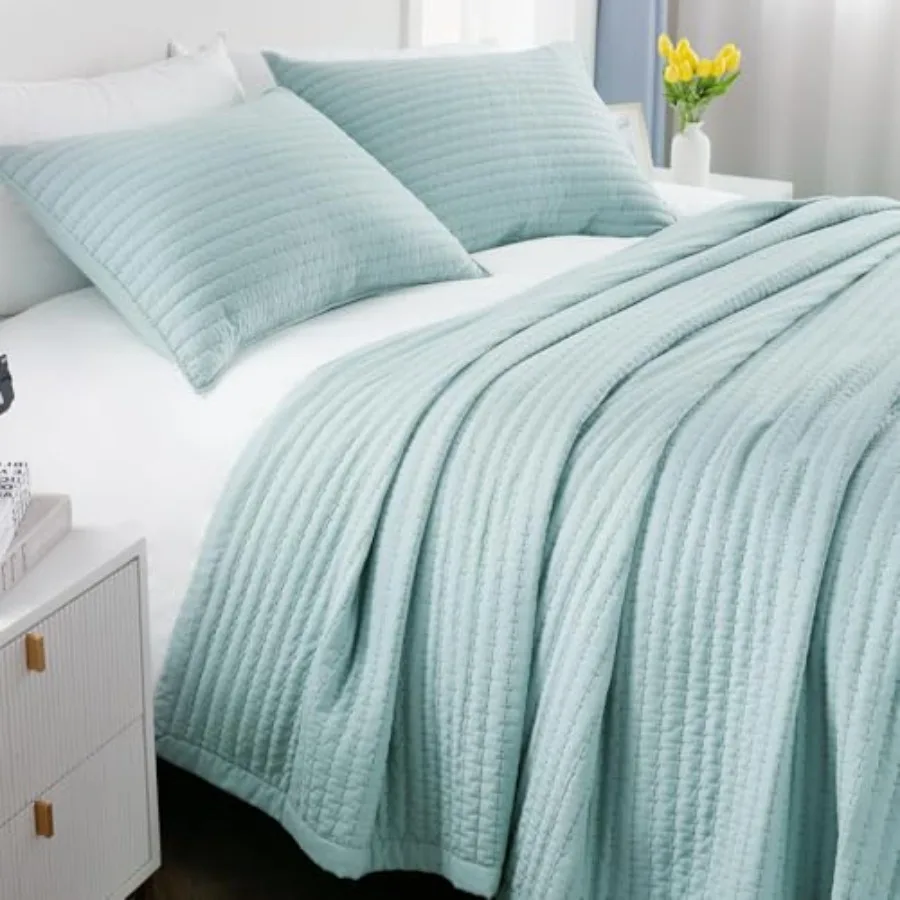 Quilt Set 90"x90" Soft Washed 3-Layer Lightweight Bedspread with Multi-Lock Quilting Minimalist Nordic Bedding All-Season Quilt
Quilt Set 90"x90" Soft Washed 3-Layer Lightweight Bedspread with Multi-Lock Quilting Minimalist Nordic Bedding All-Season Quilt