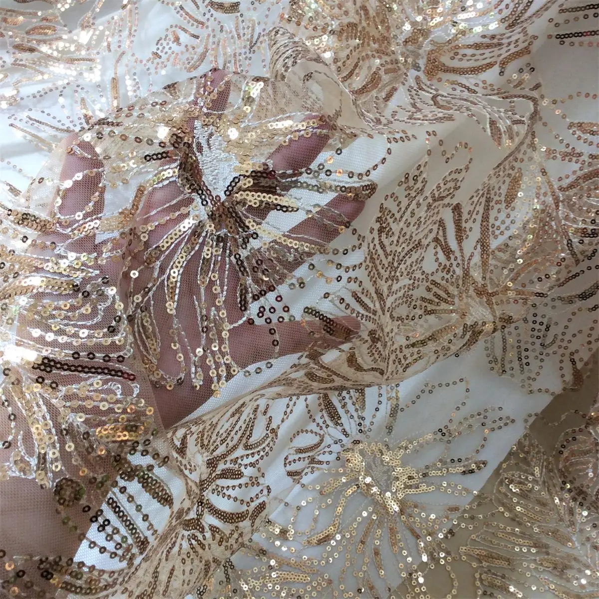 1 Yard Navy Blue Champagne Gold Sequins Embroidery Lace Fabric Wedding Dress Cloth Accessorries New Arrivals
1 Yard Navy Blue Champagne Gold Sequins Embroidery Lace Fabric Wedding Dress Cloth Accessorries New Arrivals