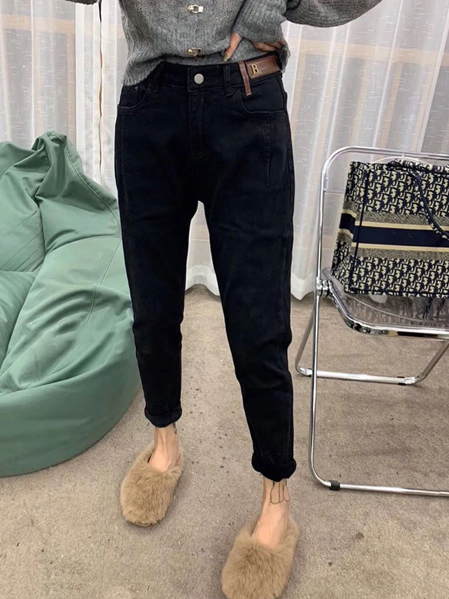 High Waist Elastic Black Jeans Women's Spring Autumn plus Size Pear Shape Body Slimming Dad Harem Nine Point Pants
High Waist Elastic Black Jeans Women's Spring Autumn plus Size Pear Shape Body Slimming Dad Harem Nine Point Pants