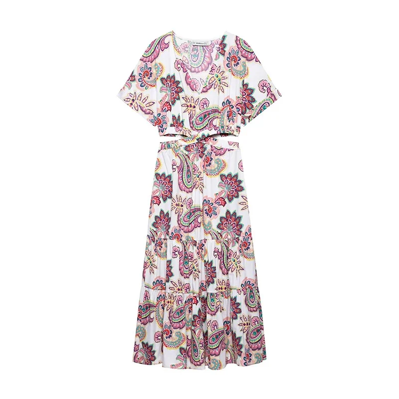 RAFZNB Women Fashion Cut Out Print Long Dresses V-Neck Short Sleeved Dress Casual Female Elegant Party Dresses
RAFZNB Women Fashion Cut Out Print Long Dresses V-Neck Short Sleeved Dress Casual Female Elegant Party Dresses