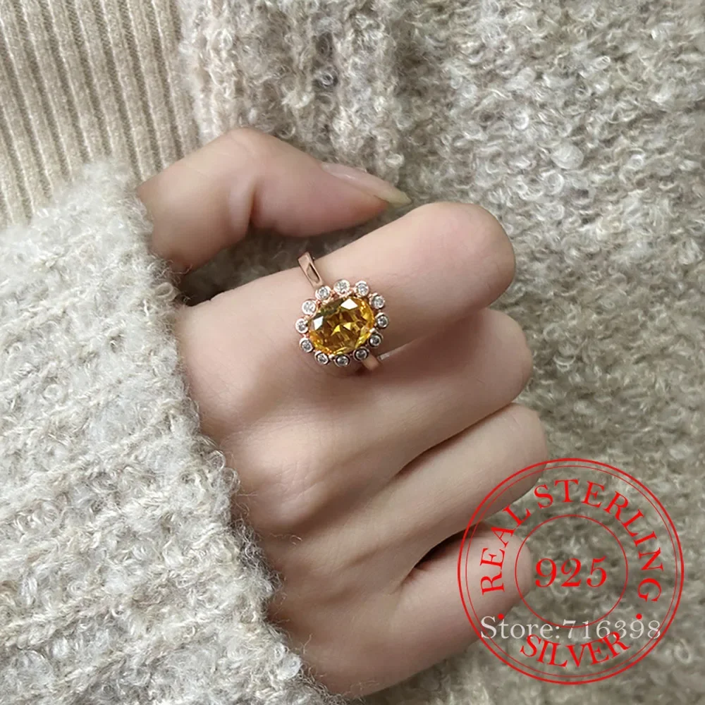 Korean Simple Ladies Ring Yellow Crystal Rings for Women 925 Sterling Silver Vintage Statement Ring Popular Wedding Jewelry
Korean Simple Ladies Ring Yellow Crystal Rings for Women 925 Sterling Silver Vintage Statement Ring Popular Wedding Jewelry