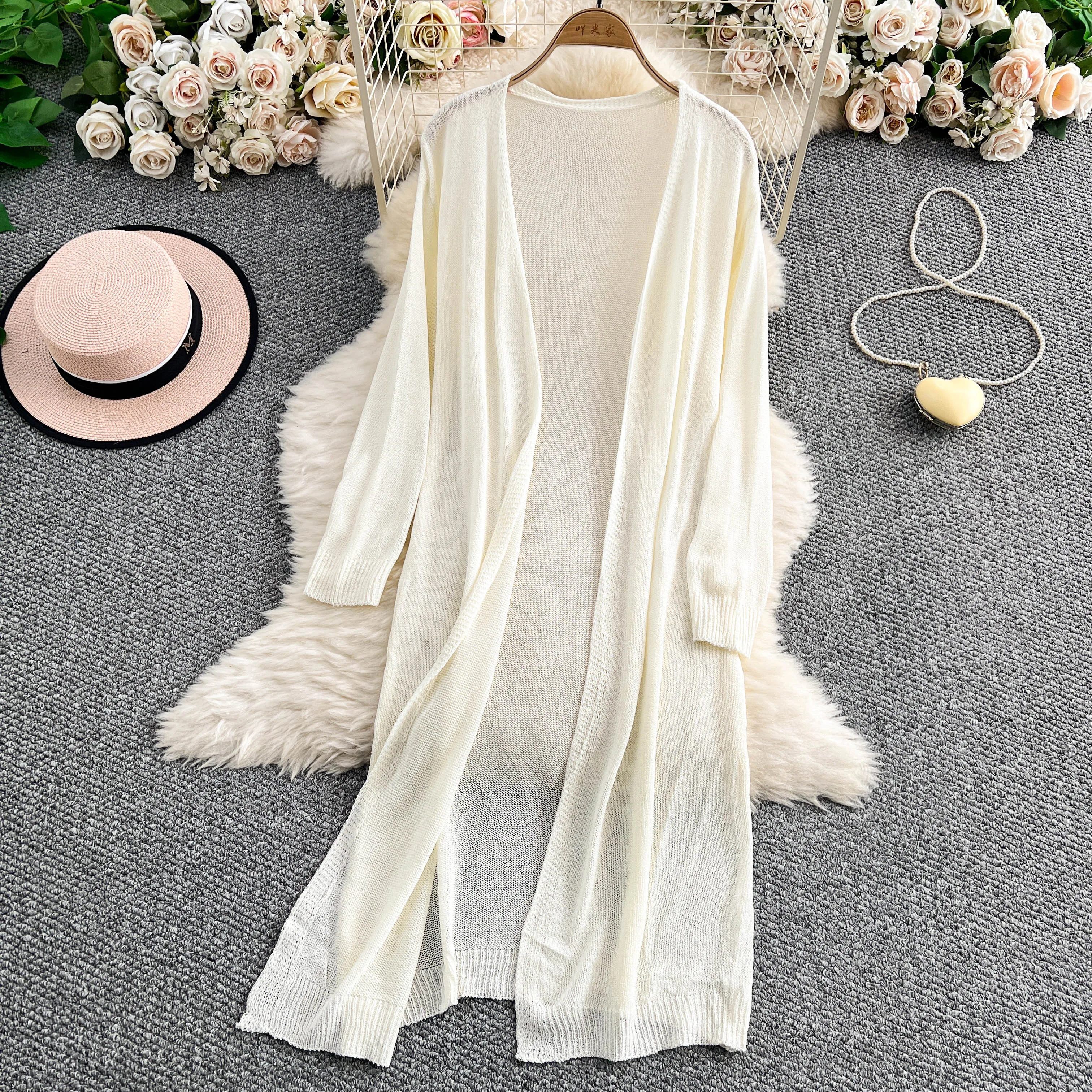 Women bohemian Sweet basics casual Knit out Long Sleeve Cardigan Vintage Elegant Korean Fashion split Loose Coat Ins
Women bohemian Sweet basics casual Knit out Long Sleeve Cardigan Vintage Elegant Korean Fashion split Loose Coat Ins