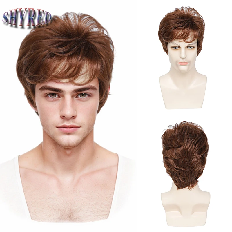 Synthetic Short Layered Dark Brown Wigs for Men Heat Resistant Fluffy Wig with Bangs Daily Party Costume Use
Synthetic Short Layered Dark Brown Wigs for Men Heat Resistant Fluffy Wig with Bangs Daily Party Costume Use