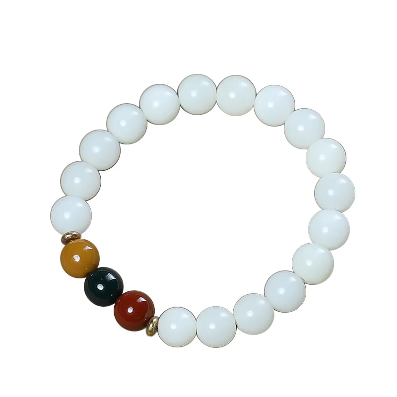 White Jade Bodhi Root Bracelet Smooth Round Bead Buddhist Prayer Beads Couple Bracelet with Spacers Gifts
White Jade Bodhi Root Bracelet Smooth Round Bead Buddhist Prayer Beads Couple Bracelet with Spacers Gifts