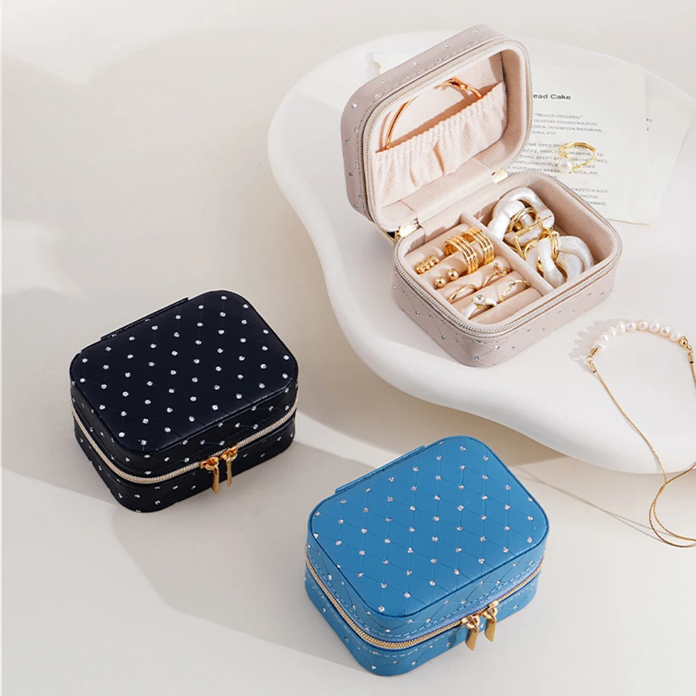 Rhinestone PU Leather Jewelry Box Shiny Earrings Ring Necklace Storage Case Travel Portable Jewelry Organization Anti-Scratch
Rhinestone PU Leather Jewelry Box Shiny Earrings Ring Necklace Storage Case Travel Portable Jewelry Organization Anti-Scratch