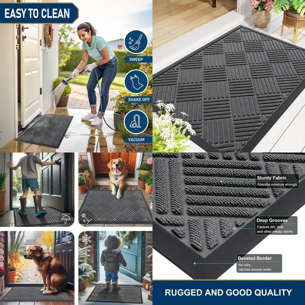 Sturdy Natural Rubber Door Mat for Outdoor Entrance, Non-Slip, Dirt and Moisture Trapping, Easy to Clean, Low Profile, 47x23, Gr
Sturdy Natural Rubber Door Mat for Outdoor Entrance, Non-Slip, Dirt and Moisture Trapping, Easy to Clean, Low Profile, 47x23, Gr