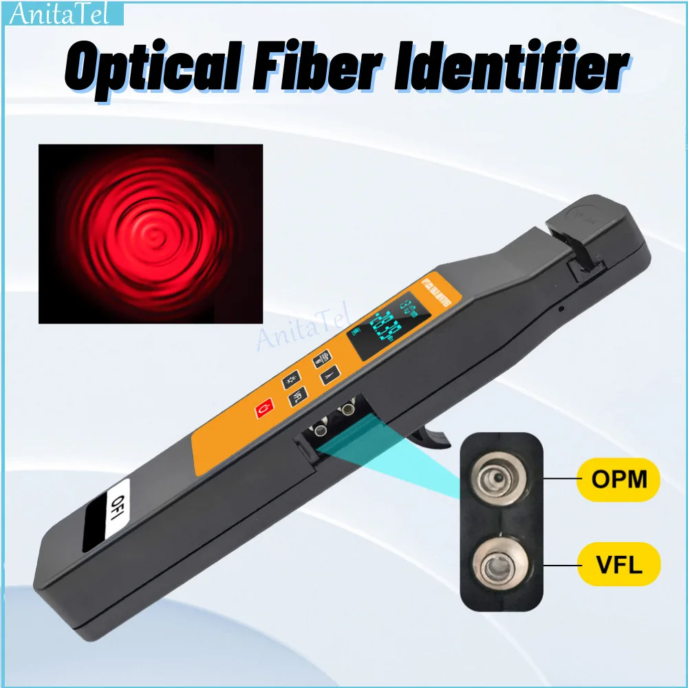 TM501 Оранжевый идентификатор оптоволоконного сигнала с защитой от падения Источник красного света Универсальный встроенный измеритель оптической мощности 10 МВт VFL OFI
TM501 Оранжевый идентификатор оптоволоконного сигнала с защитой от падения Источник красного света Универсальный встроенный измеритель оптической мощности 10 МВт VFL OFI