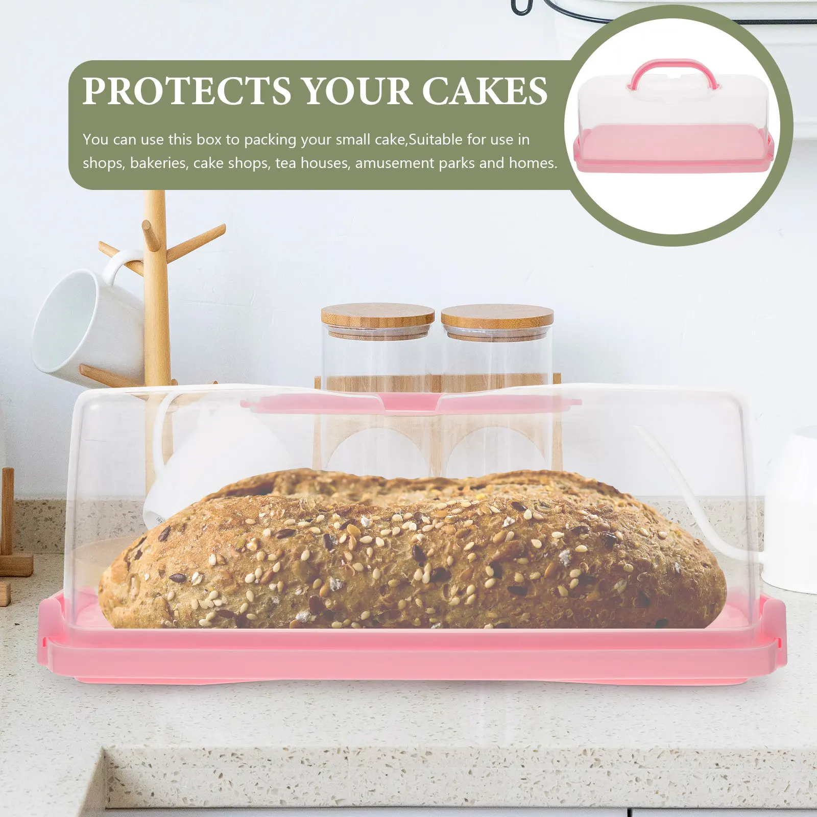 Transparent Dessert Storage Container Cake Box with Lid Handle Reusable Portable Sealed Multi-Use Bread Storage
Transparent Dessert Storage Container Cake Box with Lid Handle Reusable Portable Sealed Multi-Use Bread Storage