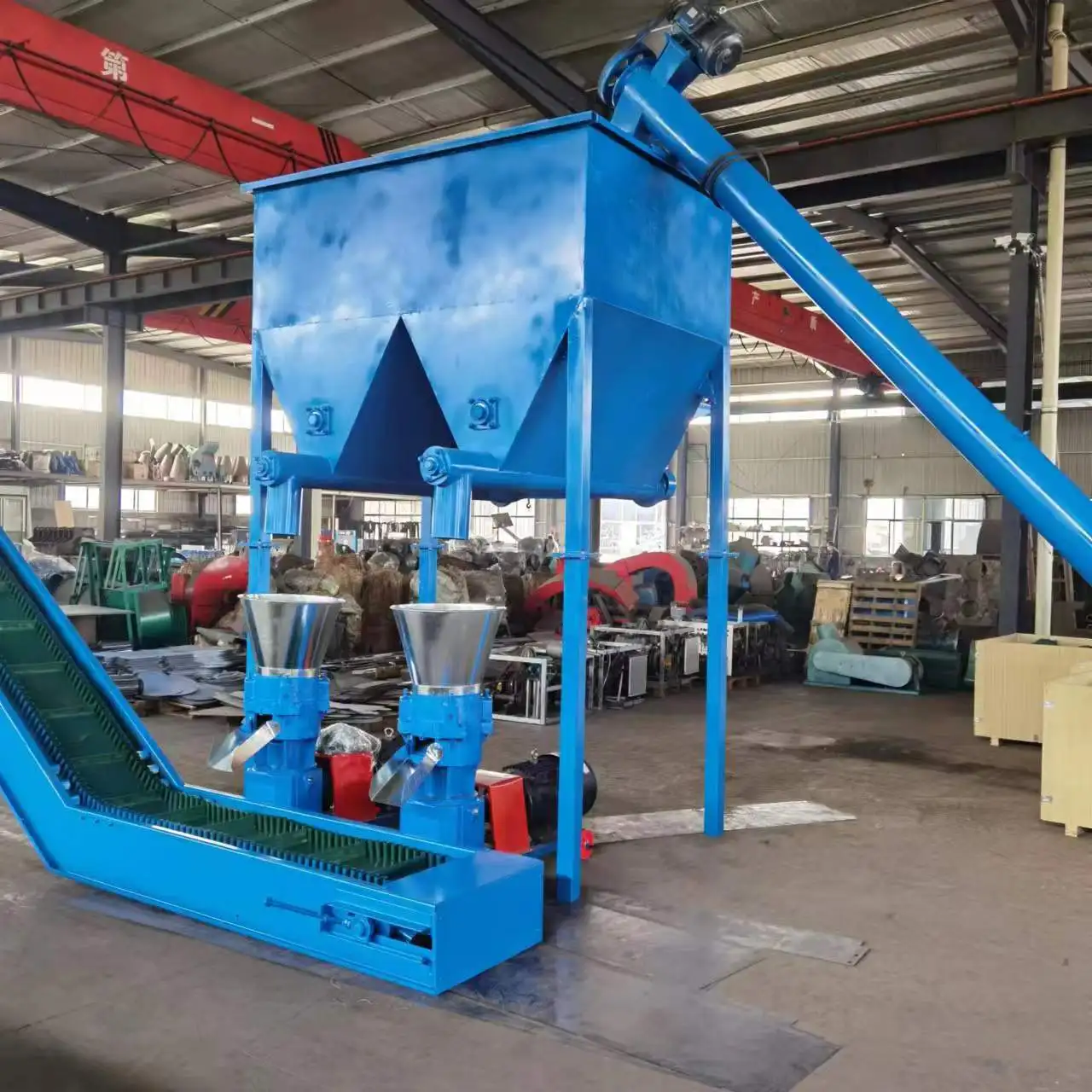 Large Production Line Flat Feed Pellet Machine to Process Mixed Matreials