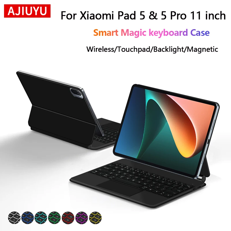 Магнитная волшебная клавиатура для Xiaomi Pad 5/5 Pro 11 дюймов 2021 Смарт-чехол для Mi Pad 5 MIPad 5 Pro 11-дюймовый чехол с мультитач-клавиатурой
Магнитная волшебная клавиатура для Xiaomi Pad 5/5 Pro 11 дюймов 2021 Смарт-чехол для Mi Pad 5 MIPad 5 Pro 11-дюймовый чехол с мультитач-клавиатурой