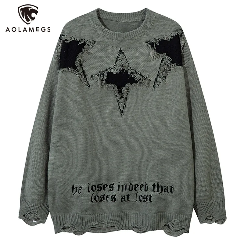 Men's Sweater Patchwork Harajuku Oversized Pullover American Style High Street Design Sensibility Knitted Sweaters Round Neck
Men's Sweater Patchwork Harajuku Oversized Pullover American Style High Street Design Sensibility Knitted Sweaters Round Neck