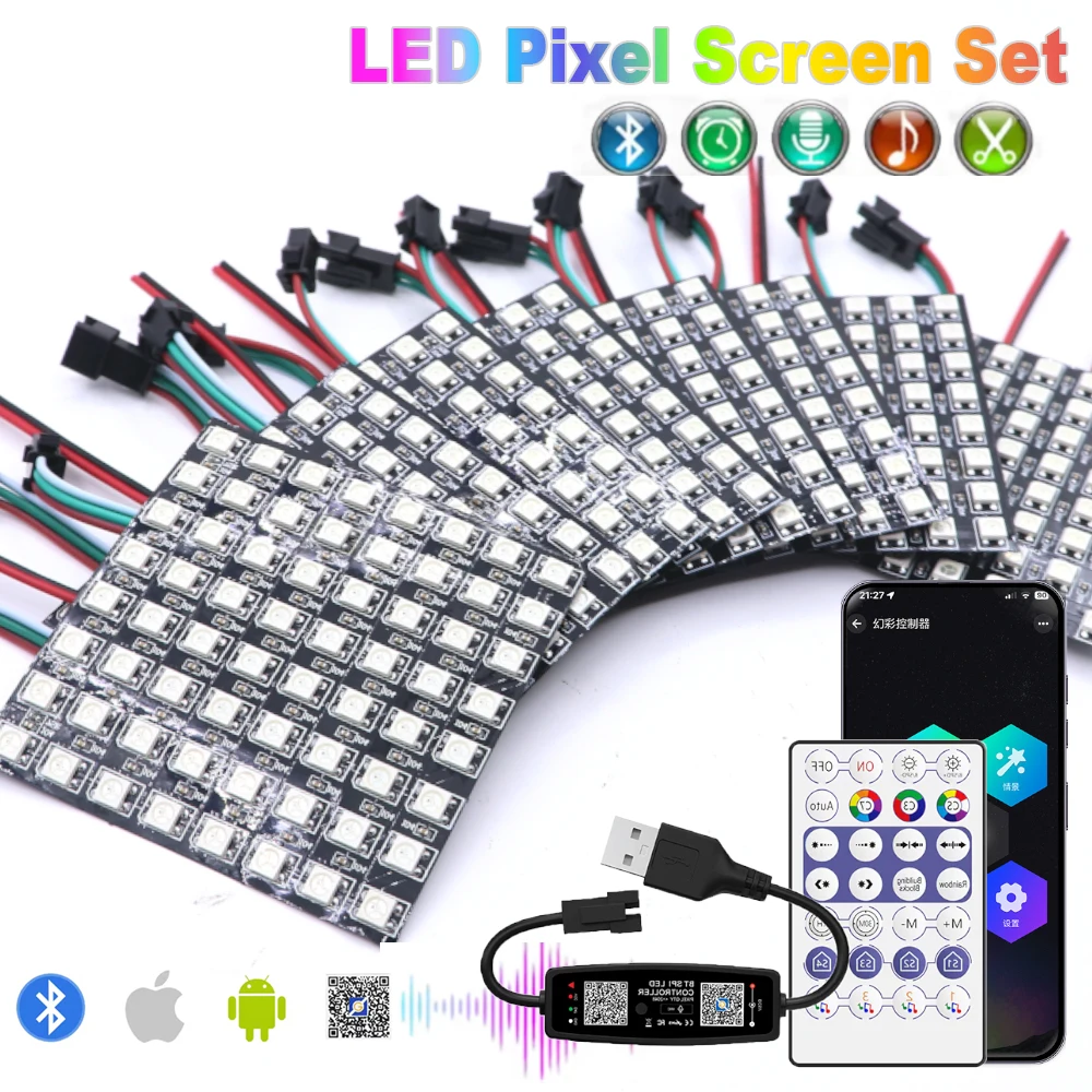 WS2812 LED Panel Light Addressable WS2812 LED Panel Light USB 5V Bluetooth 2.4G Remote Control Music Sync LED Tape for DIY LED T
WS2812 LED Panel Light Addressable WS2812 LED Panel Light USB 5V Bluetooth 2.4G Remote Control Music Sync LED Tape for DIY LED T