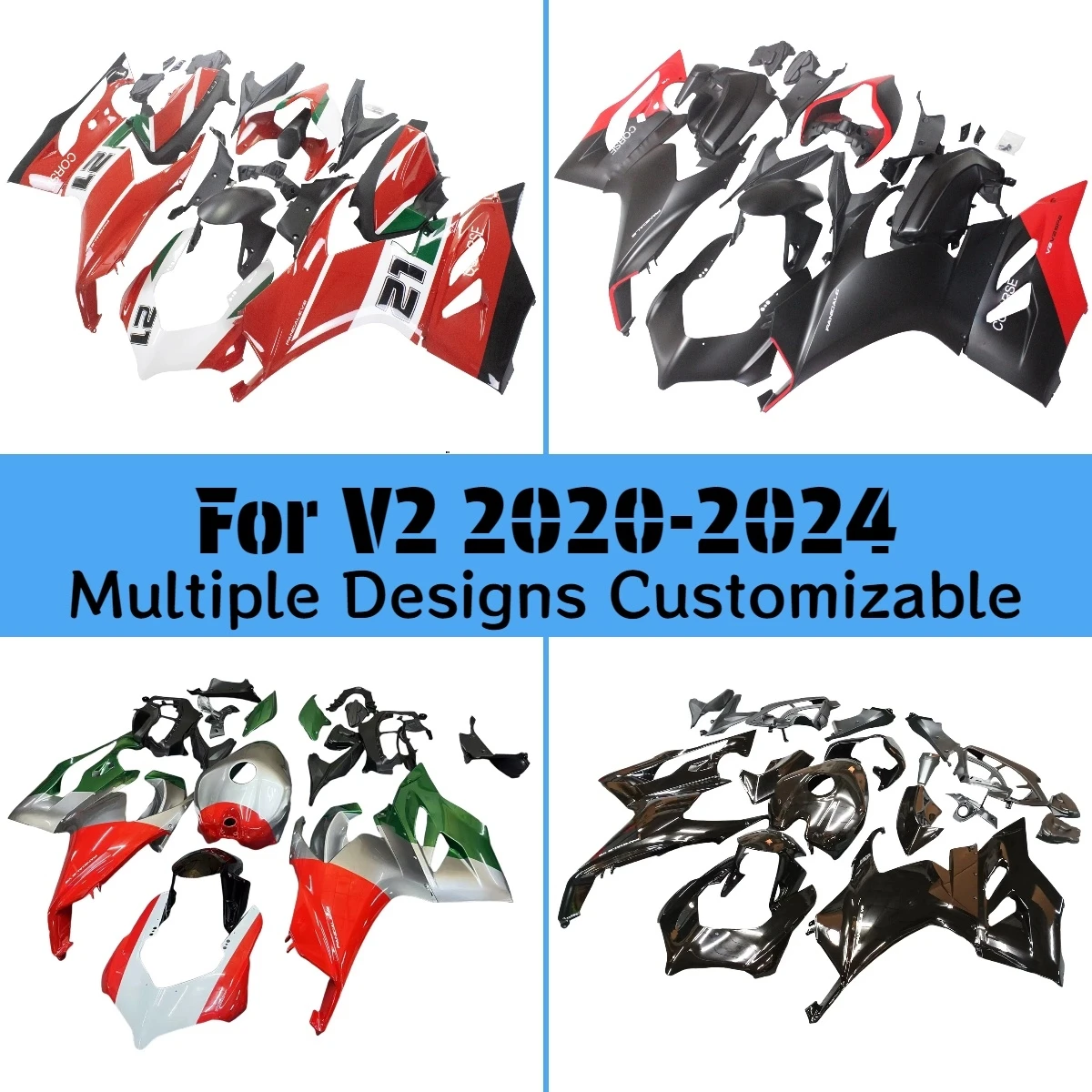 For DUCATI V2 2020 2021 2022 2023 2024 Glassy Black Tank Cover Fairings 20-24 Motorcycle Fairing Kit
For DUCATI V2 2020 2021 2022 2023 2024 Glassy Black Tank Cover Fairings 20-24 Motorcycle Fairing Kit