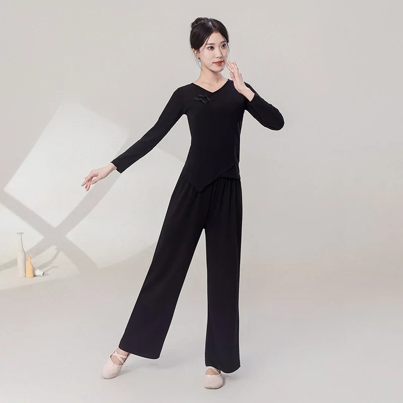 Dance clothes, tops, women's new Chinese modern dance clothes, art test body training clothes, adult dance suits
Dance clothes, tops, women's new Chinese modern dance clothes, art test body training clothes, adult dance suits