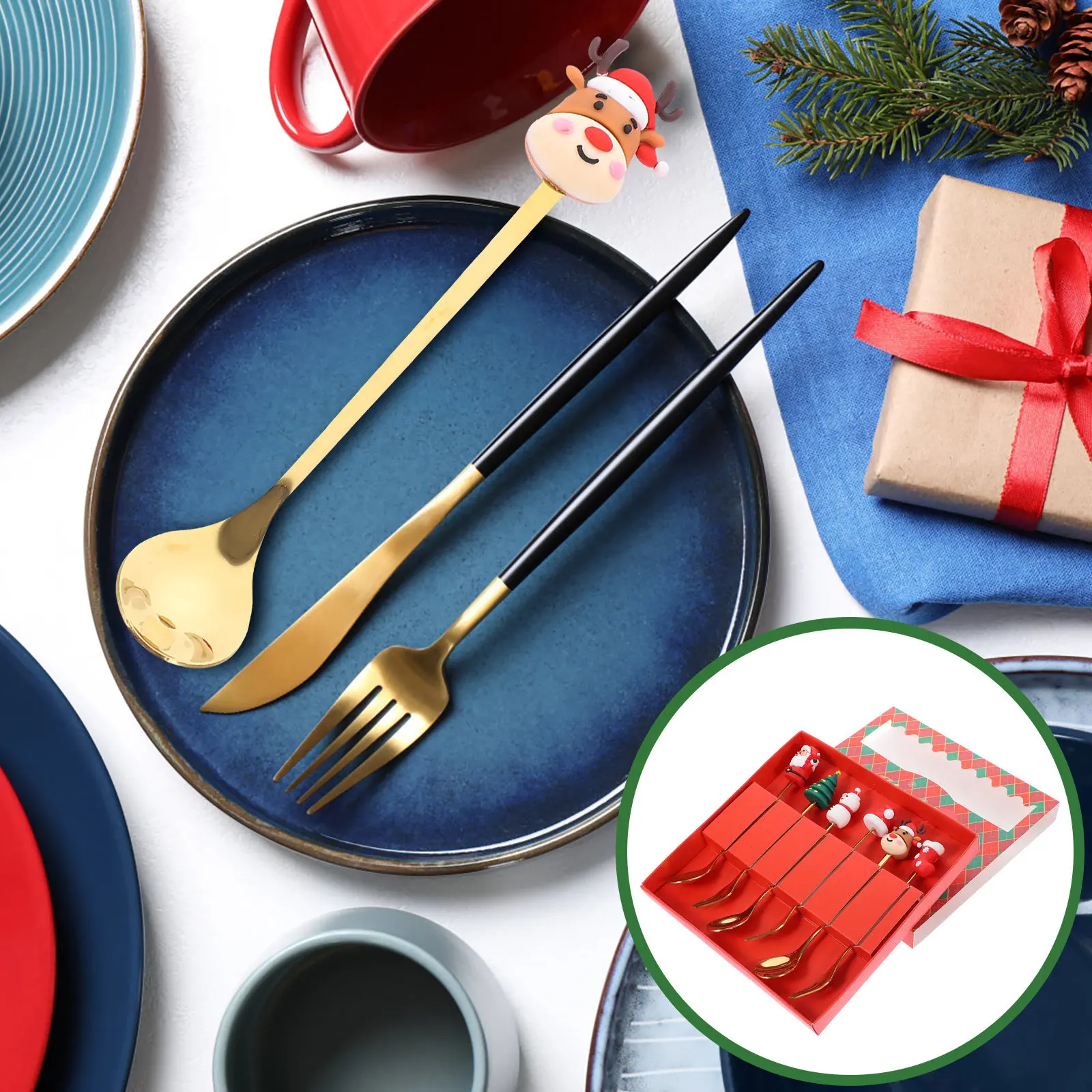 1Set Polished Stainless Steel Christmas Dessert Spoon Fork Set Xmas Cutlery Party Supplies Holiday Tableware Set
1Set Polished Stainless Steel Christmas Dessert Spoon Fork Set Xmas Cutlery Party Supplies Holiday Tableware Set