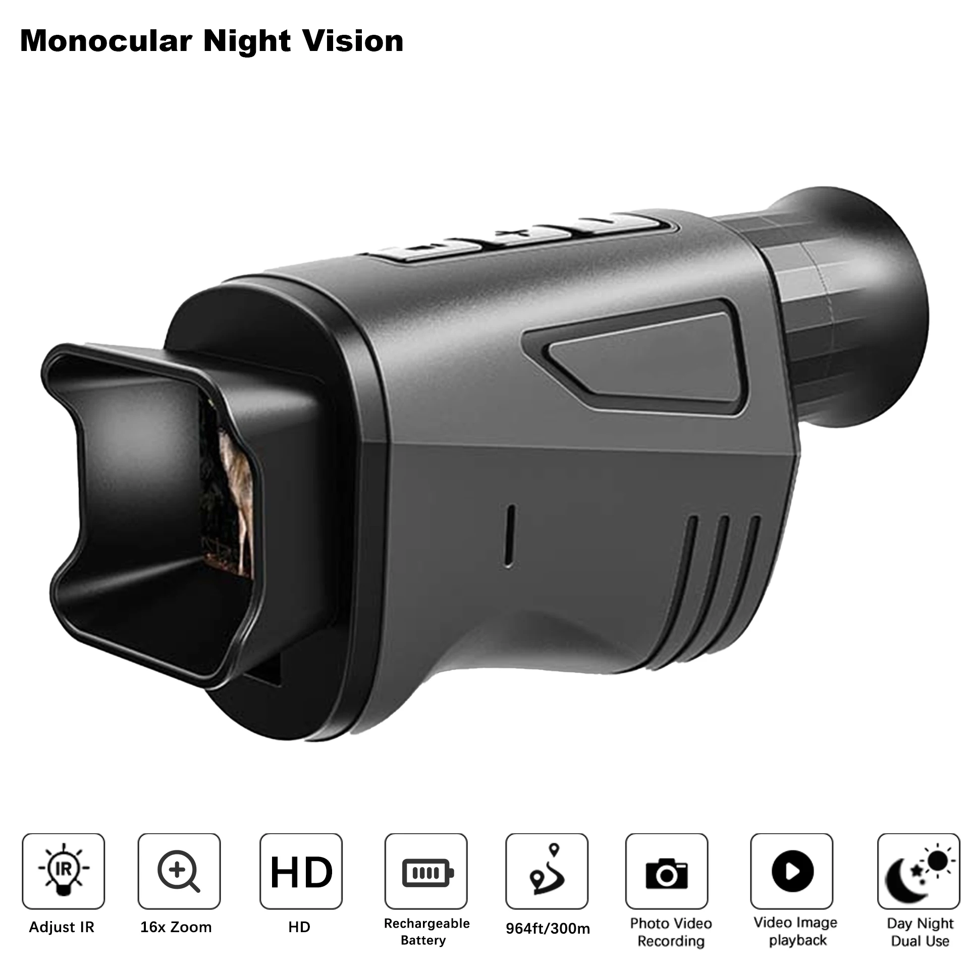 Hand-held Monocular Digital Night Vision Infrared 300m Long Range Dark Hunting Day and Night Used Monocular HD Video Camera
Hand-held Monocular Digital Night Vision Infrared 300m Long Range Dark Hunting Day and Night Used Monocular HD Video Camera