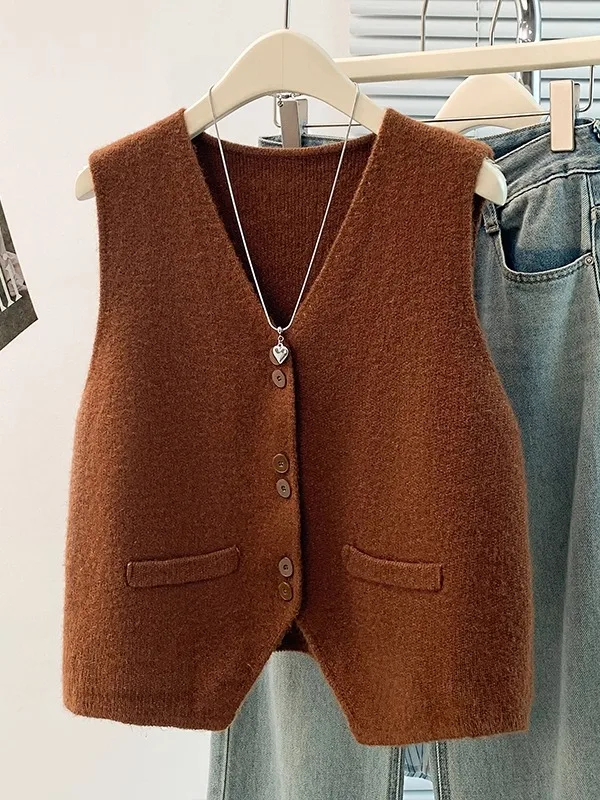 Женский вязаный жилет с v-образным вырезом, верхняя одежда на весну, осень и зиму, модный многослойный свитер, большой размер, открытый кардиган Jaet
Женский вязаный жилет с v-образным вырезом, верхняя одежда на весну, осень и зиму, модный многослойный свитер, большой размер, открытый кардиган Jaet