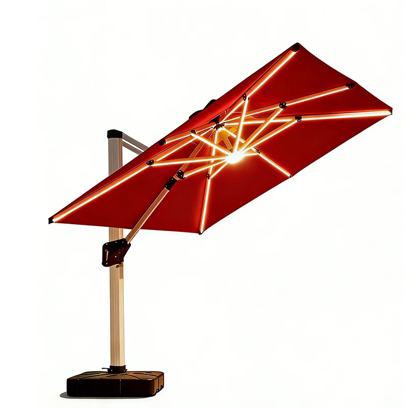 New Design Modern Outdoor Sun LED Light Parasol Umbrella with Garden Shading Bases for Hotel & Park Use
New Design Modern Outdoor Sun LED Light Parasol Umbrella with Garden Shading Bases for Hotel & Park Use