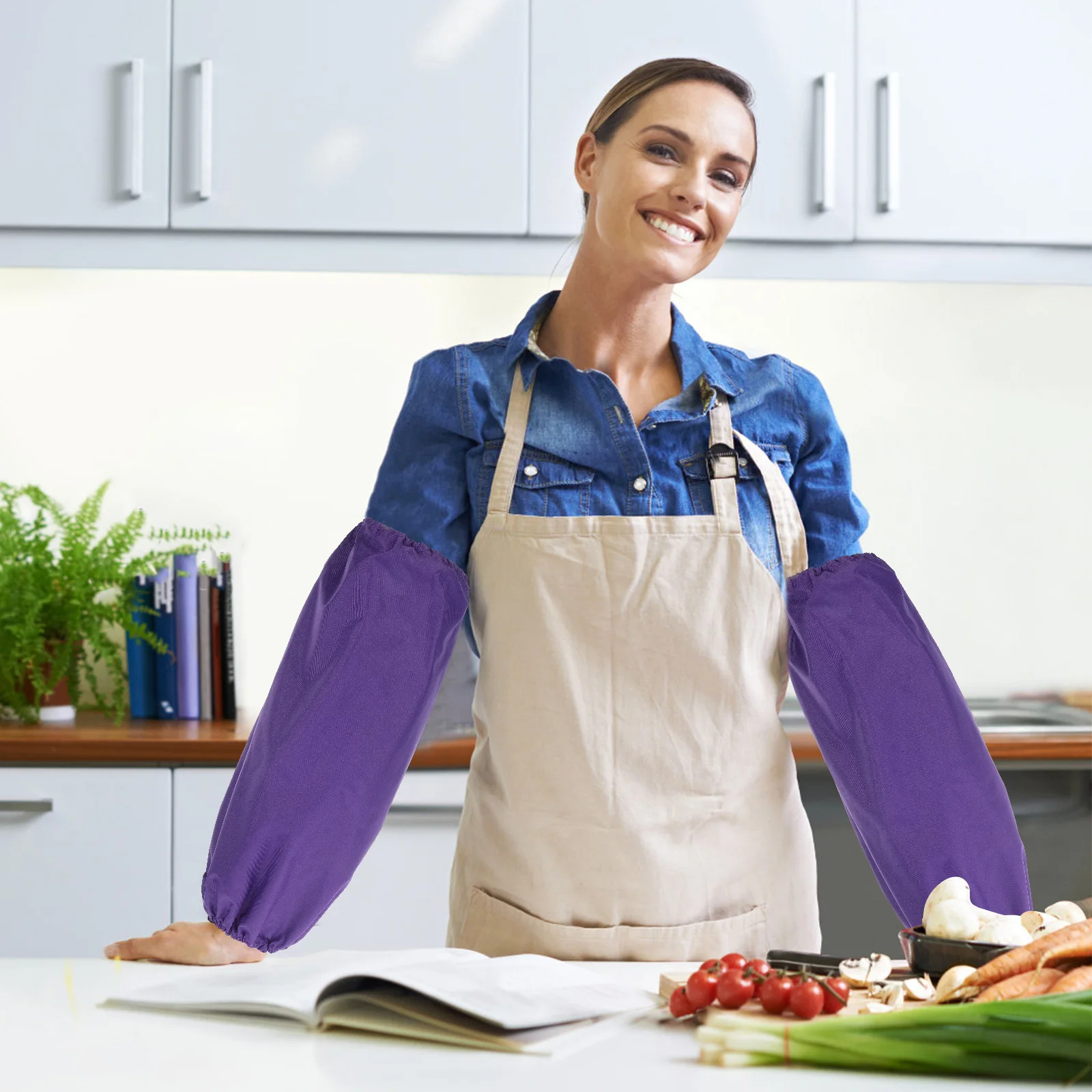 2Pairs Waterproof Oilproof Arm Sleeve Protectors Elastic Cooking Sleeves Kitchen Cleaning Tool Durable Reusable 
2Pairs Waterproof Oilproof Arm Sleeve Protectors Elastic Cooking Sleeves Kitchen Cleaning Tool Durable Reusable