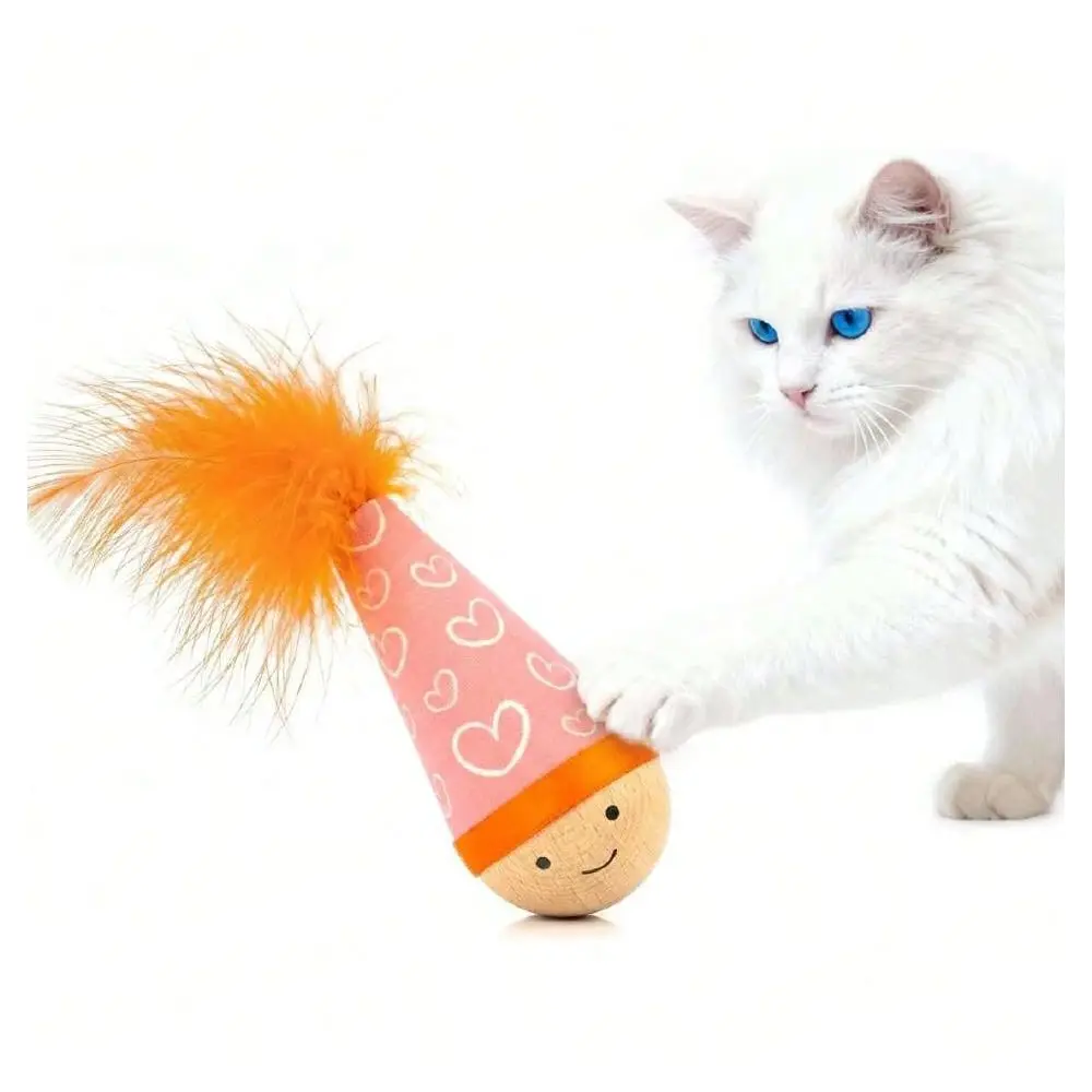 World Cat Feather Toy, CatnipFree Wooden Tumbler For Kittens Indoor Cats, Interactive Wobble Starter Toy ,45337648
World Cat Feather Toy, CatnipFree Wooden Tumbler For Kittens Indoor Cats, Interactive Wobble Starter Toy ,45337648