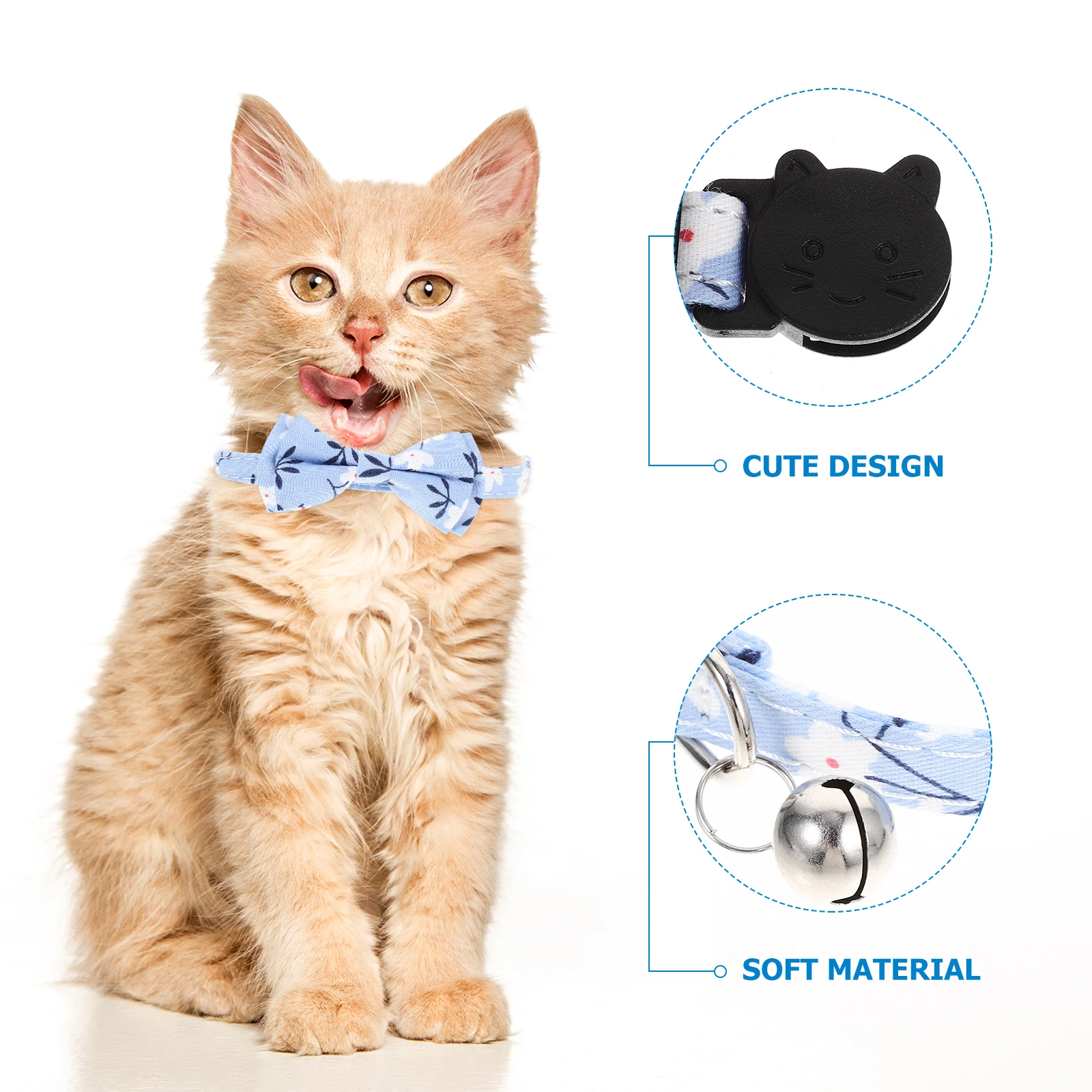 Adorable Cat Collar Bow Tie Bell Blue Floral Adjustable Soft Polyester Pet Accessory Dog Kitten Necklace Holiday Stylish
Adorable Cat Collar Bow Tie Bell Blue Floral Adjustable Soft Polyester Pet Accessory Dog Kitten Necklace Holiday Stylish