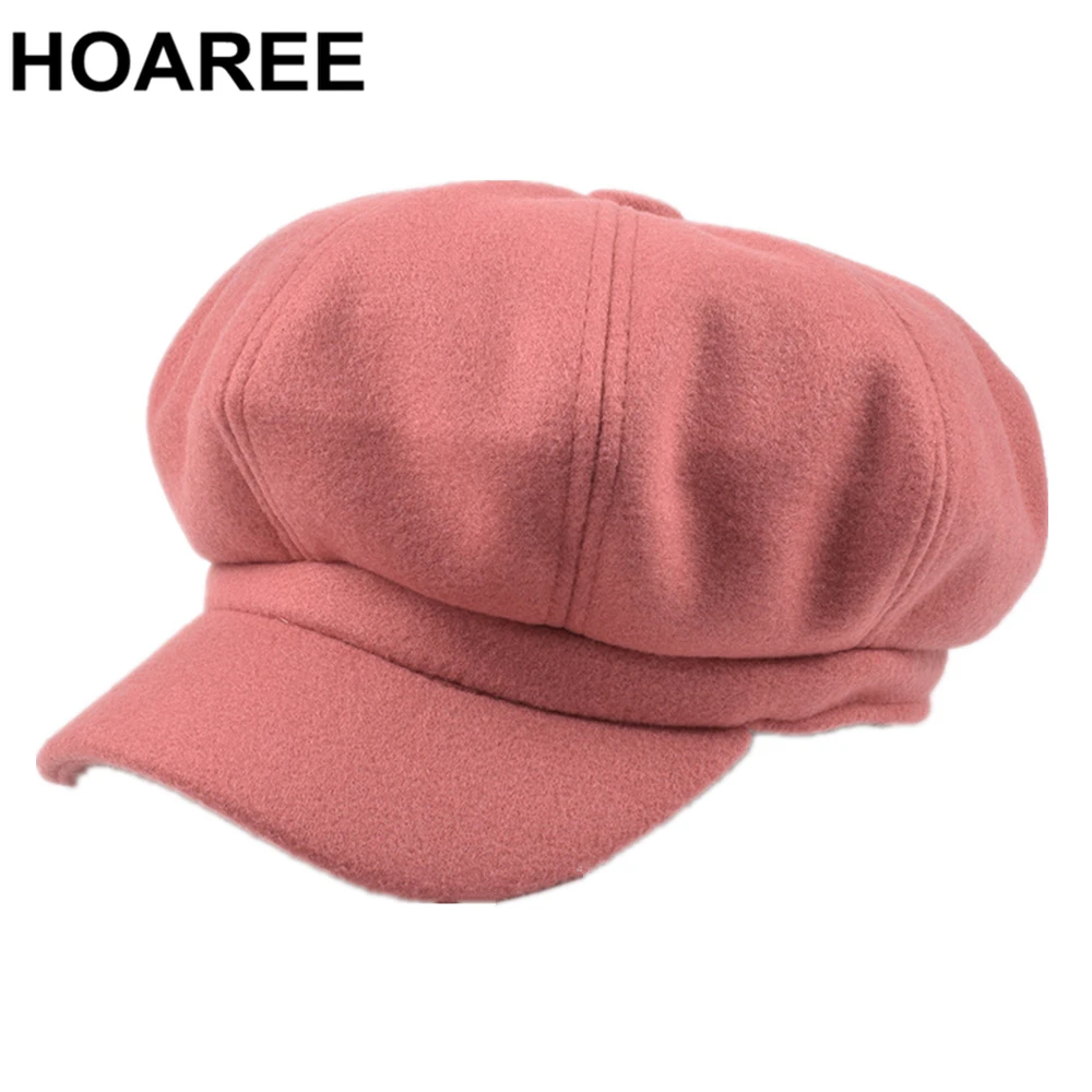 HOAREE Pink Wool Newsboy Cap Hats for Women Solid Ladies Baker Boy Hat Female Beret Brand Autumn Winter Vintage Octagonal Cap
HOAREE Pink Wool Newsboy Cap Hats for Women Solid Ladies Baker Boy Hat Female Beret Brand Autumn Winter Vintage Octagonal Cap