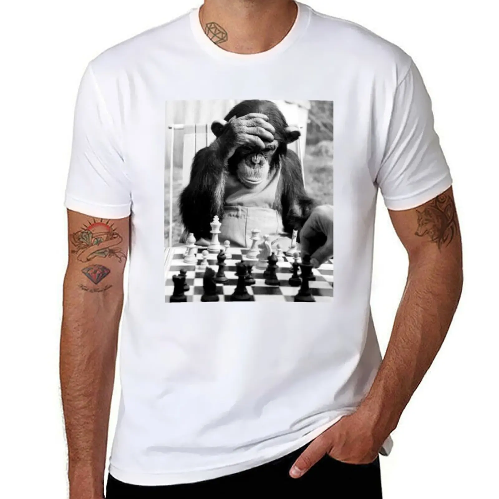 Monkey Play Chess T-Shirt printed t shirts for man mens graphic t shirts T-Shirt 
Monkey Play Chess T-Shirt printed t shirts for man mens graphic t shirts T-Shirt