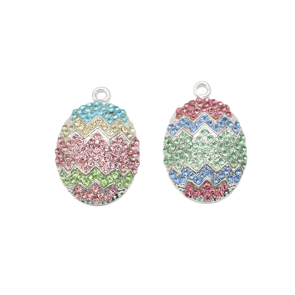 10pcs/lot Women Jewelry Multicolor Easter Egg Shape Pendant Easter Holiday Rhinestone Charm Pendants For Necklace
10pcs/lot Women Jewelry Multicolor Easter Egg Shape Pendant Easter Holiday Rhinestone Charm Pendants For Necklace