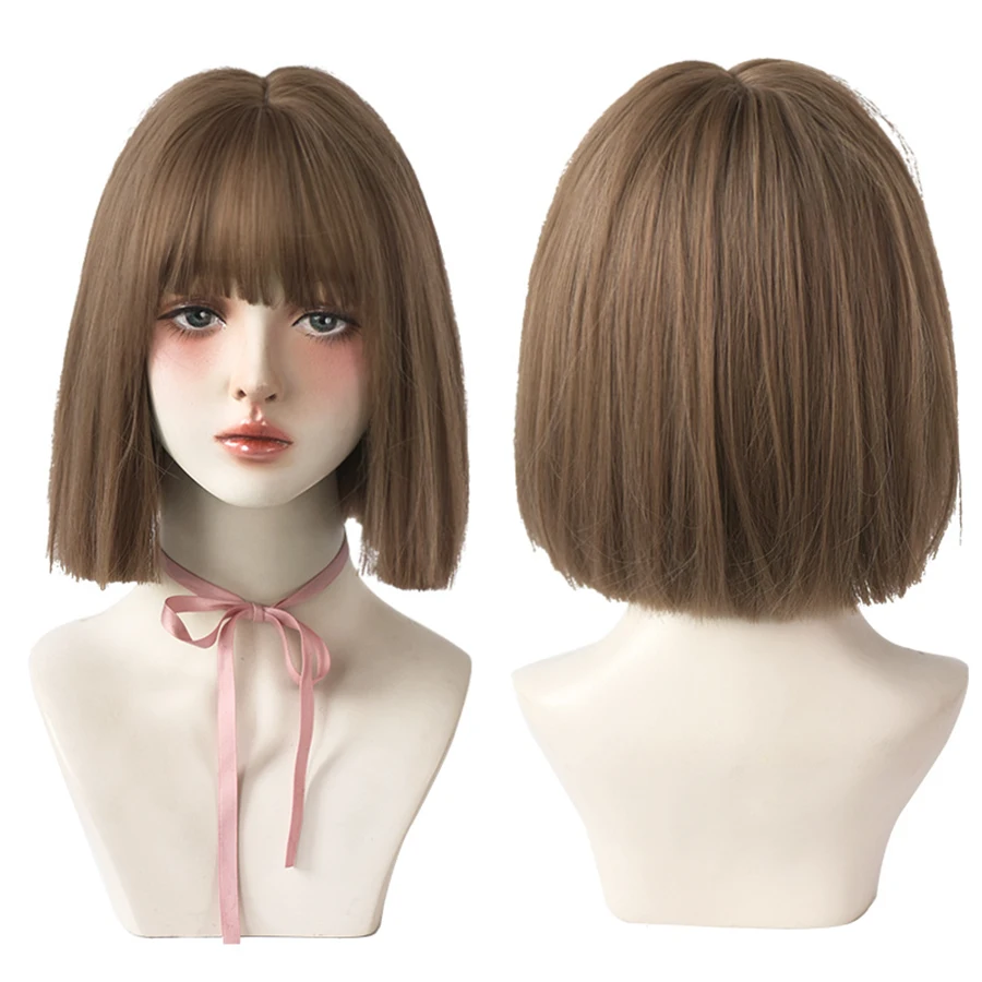 Short Straight Bob Wigs with Bang Dark and Light Brown Natural Synthetic Hair for Women Daily Cosplay Heat Resistant Fiber Wigs
Short Straight Bob Wigs with Bang Dark and Light Brown Natural Synthetic Hair for Women Daily Cosplay Heat Resistant Fiber Wigs