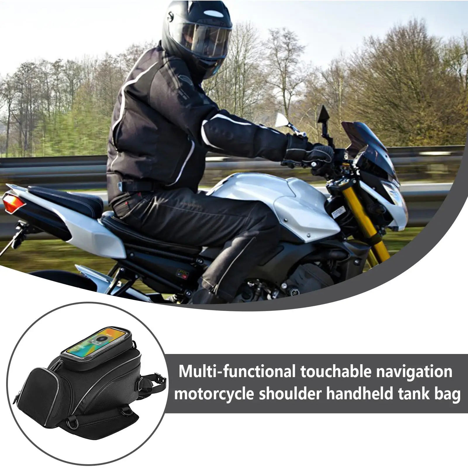 Motorcycles Magnetic Tank Bag Heavy Duty Waterproof Power Sports Accessory Touch Screen Phone Pouch for Riding Travel Navigation
Motorcycles Magnetic Tank Bag Heavy Duty Waterproof Power Sports Accessory Touch Screen Phone Pouch for Riding Travel Navigation