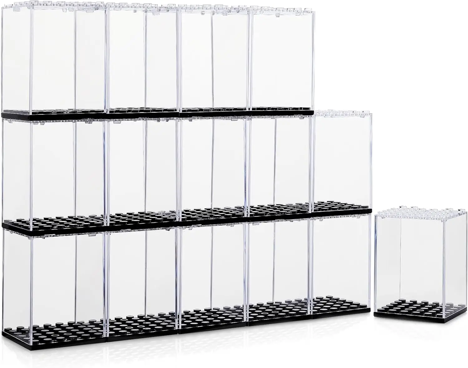 15 Pack Acrylic Minifigure Display Cases, Single Mini Figure Storage Box, Stackable Dust-Proof Case for Collectors, Black Base
15 Pack Acrylic Minifigure Display Cases, Single Mini Figure Storage Box, Stackable Dust-Proof Case for Collectors, Black Base