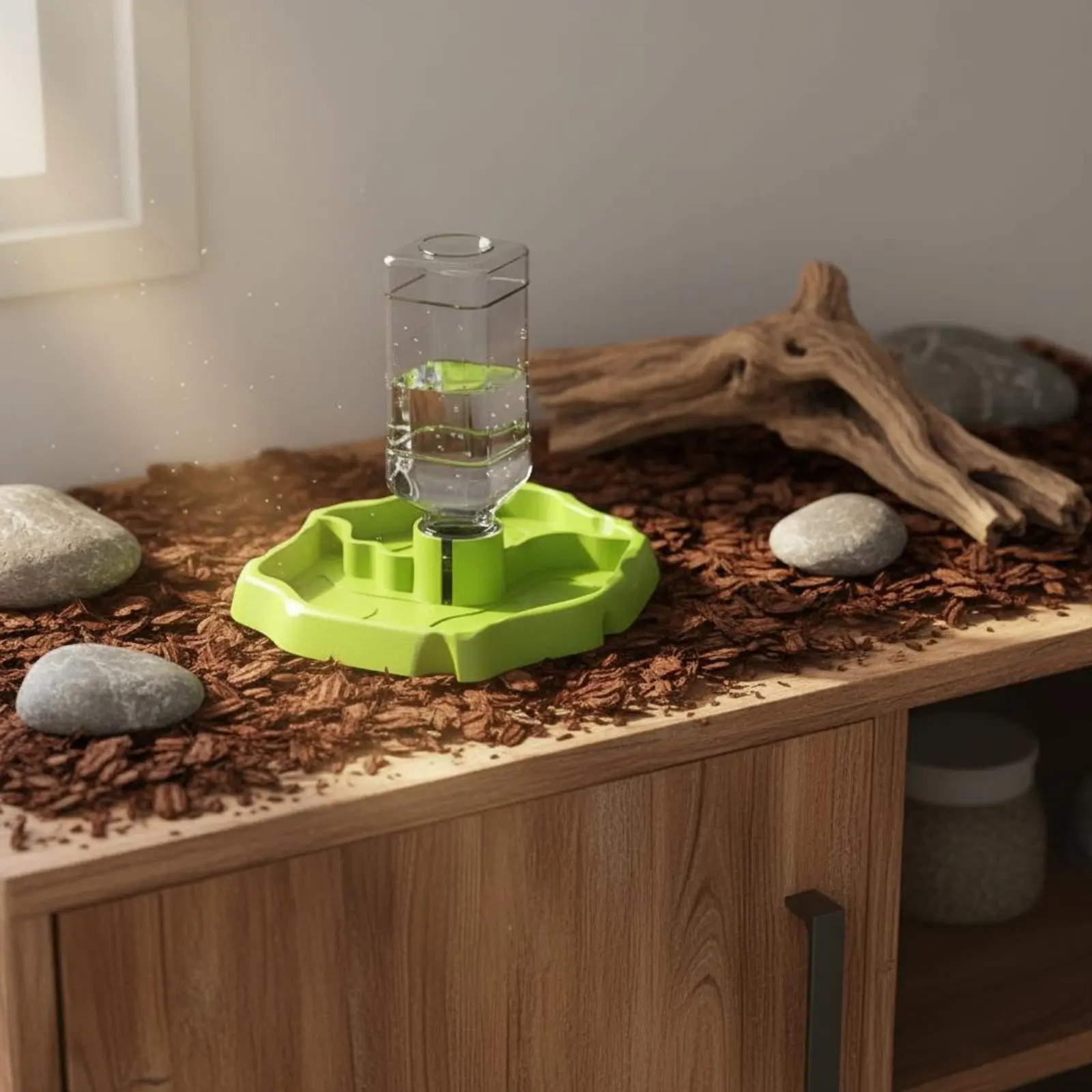 Turtle Food and Water Dish 2-in-1 Design Automatic Amphibian Waterer Gecko Feeding Station Easy to Clean Weighted Pet Waterer
Turtle Food and Water Dish 2-in-1 Design Automatic Amphibian Waterer Gecko Feeding Station Easy to Clean Weighted Pet Waterer