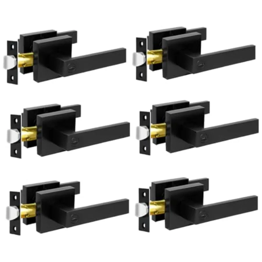 Privacy Door Levers, Door Handles Bed and Bath Door Locks Interior Keyless Locksets, Left and Right Hand Reversible