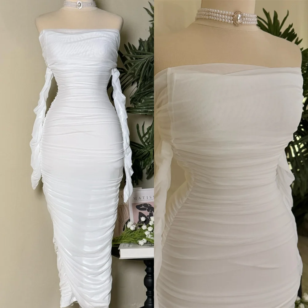 Customized Mermaid Simple White Chiffon Evening Dress Exquisite Strapless Long Sleeves Homecoming Dresses Fashion Party Gowns
Customized Mermaid Simple White Chiffon Evening Dress Exquisite Strapless Long Sleeves Homecoming Dresses Fashion Party Gowns