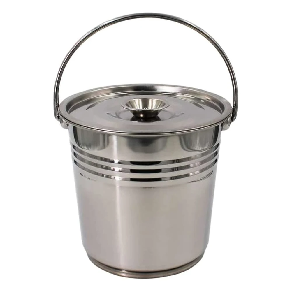 Stainless Steel Trash Can Bucket Large Capacity Lid Design Household Kitchen Multi function Garbage Pail Water Milk Ice Storage
Stainless Steel Trash Can Bucket Large Capacity Lid Design Household Kitchen Multi function Garbage Pail Water Milk Ice Storage