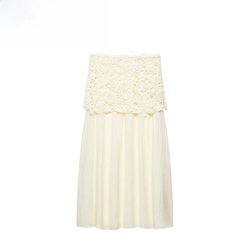 Fashionable ZR Women's Midi Skirt Hook Needle Splicing Summer New Style French Style Standard Fit Polyester Casual Skirt
Fashionable ZR Women's Midi Skirt Hook Needle Splicing Summer New Style French Style Standard Fit Polyester Casual Skirt