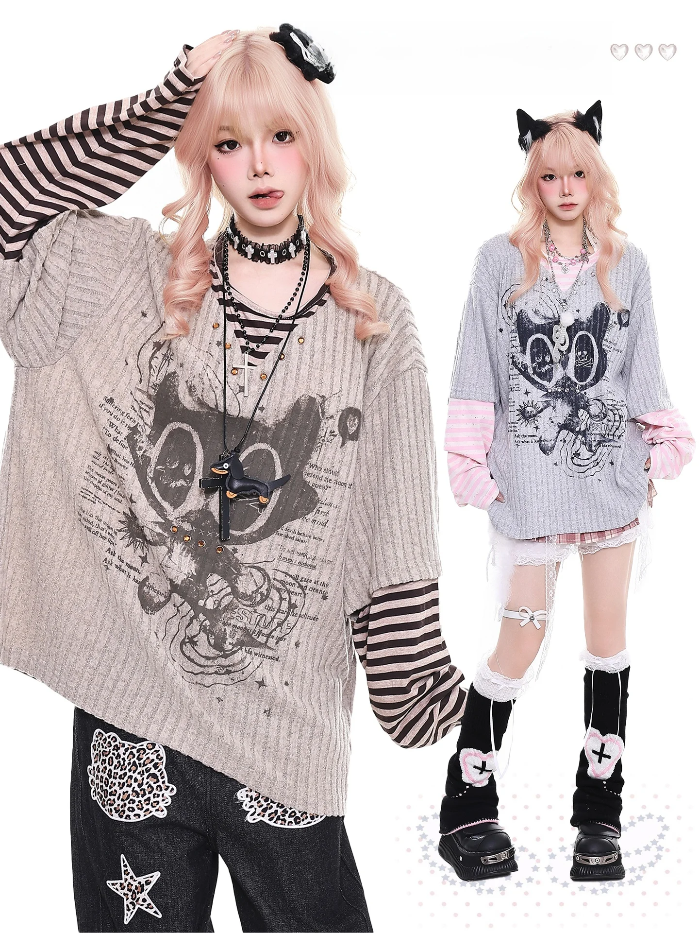 Женская футболка с длинным рукавом в стиле Y2K, имитация двухслойности, с полосатыми вставками и принтом Orange Marmalade YO Subculture, свободного кроя, весенняя, для похудения, с мультяшным рисунком P...
Женская футболка с длинным рукавом в стиле Y2K, имитация двухслойности, с полосатыми вставками и принтом Orange Marmalade YO Subculture, свободного кроя, весенняя, для похудения, с мультяшным рисунком P...