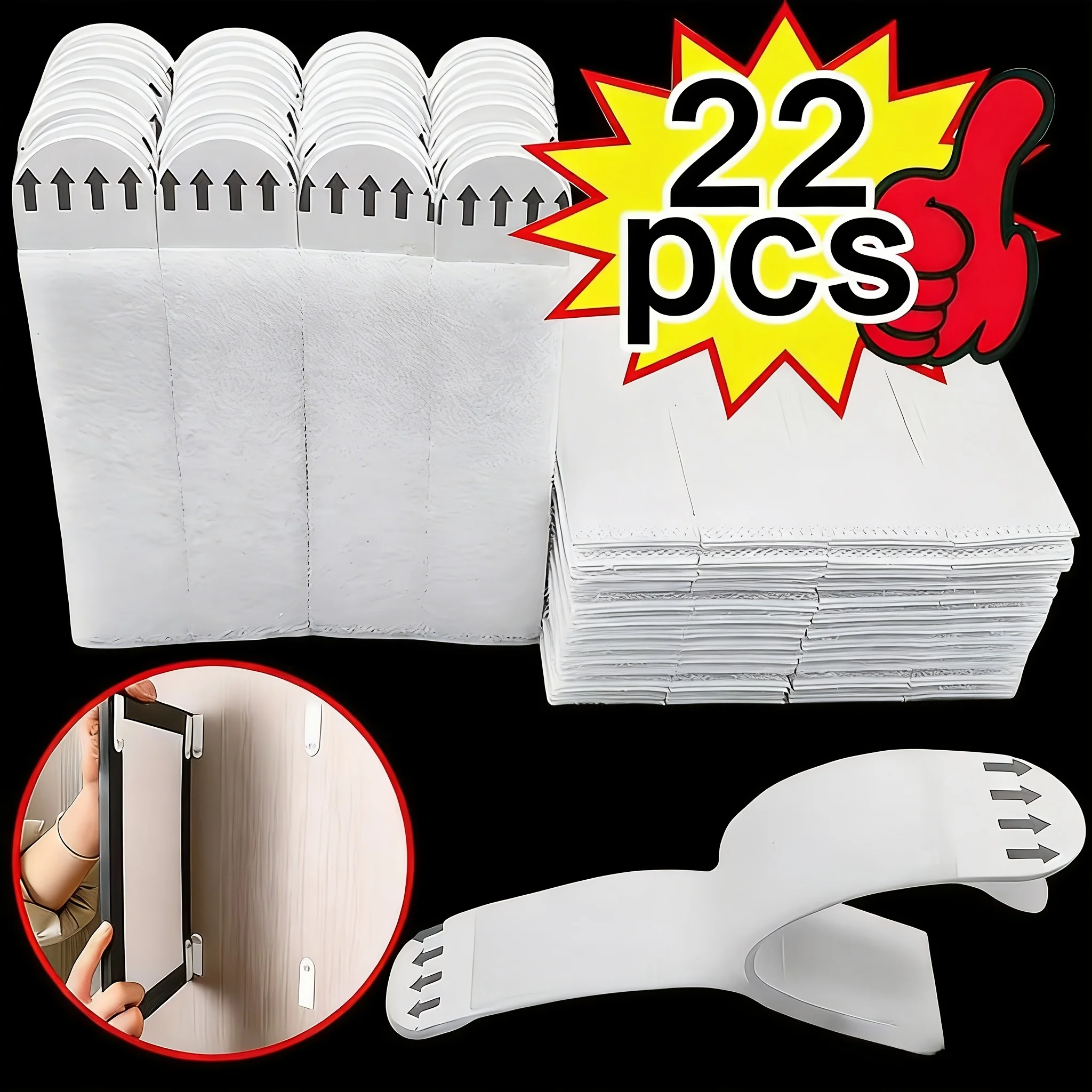 22pcs of Strong, Non-Marking Adhesive Strips, No-Drilling Double-Sided Adhesive Stickers, Removable Adhesive Hook Stickers, Suitable for Photo Frames, Picture Frames, Christmas Decorations
22pcs of Strong, Non-Marking Adhesive Strips, No-Drilling Double-Sided Adhesive Stickers, Removable Adhesive Hook Stickers, Suitable for Photo Frames, Picture Frames, Christmas Decorations